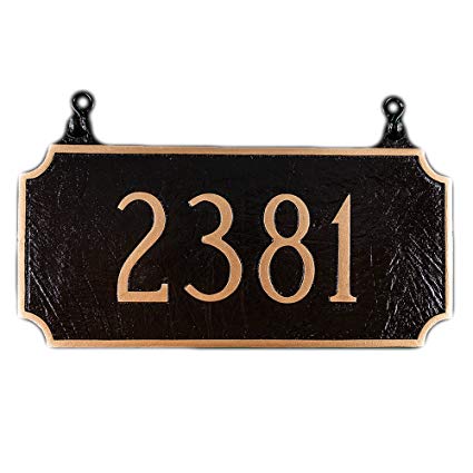 Montague Metal Products 2-Sided Hanging Princeton Address Plaque, 7.25 by 15.75-Inch