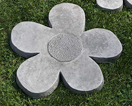 Campania International E-111A-AS Flower Power Stepping Stone, Large, Alpine Stone Finish