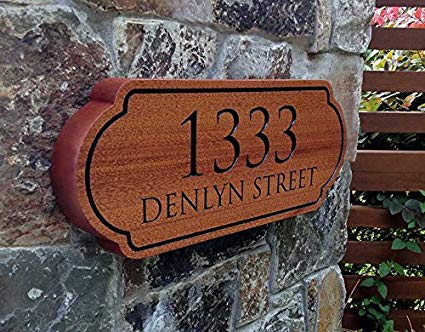 Wooden Address Sign. Made from Solid Mahogany!