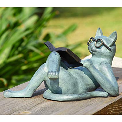 SPI Home 33650 Literary Cat Garden Sculpture