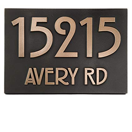 Modern Stickley Address Plaque No Border 12.5x8.75 - Raised Bronze Coated