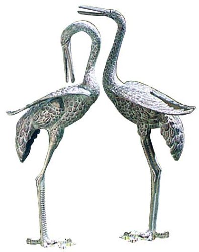 Achla Designs Preening Cranes Pair, Garden Animal Statues