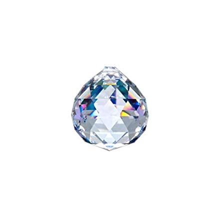 Asfour Crystal 701 Clear Crystal Ball Prism, 30 mm, 1 Hole , Box of 90 Pieces