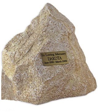 Pet Cremation Urn, Limestone Rock, Large Size.