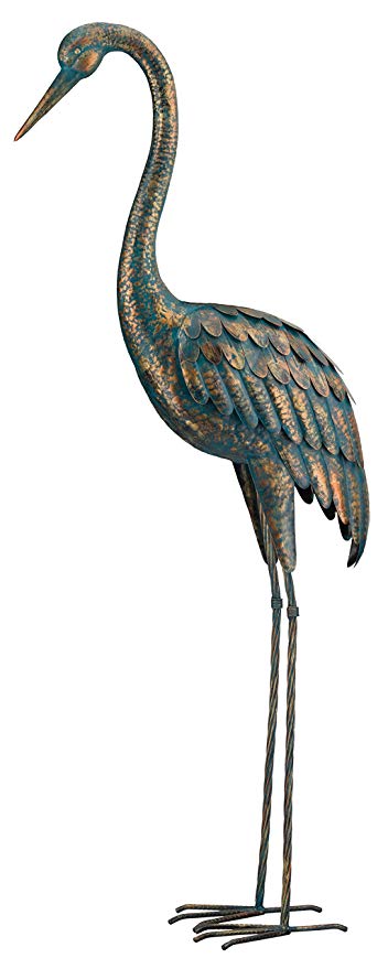 Regal Art & Gift Patina Crane Standing Art, 55-Inch