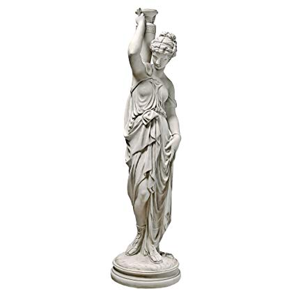 Design Toscano Dione the Divine Water Goddess Greek Garden Statue, 39 Inch, Polyresin, Antique Stone