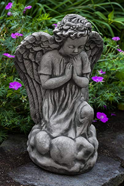 Campania International C-110-AS Angel's Prayer Statuary, Alpine Stone Finish