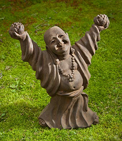 Campania International OR-131-EM Dancing Buddha Statuary, English Moss Finish